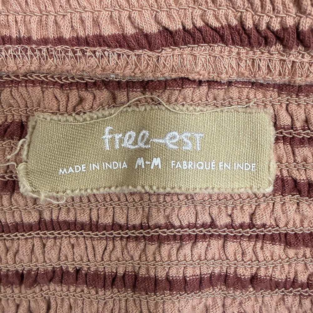 Free People Free-Est Sailor Tube Top Set Women M Burnt Henna Stripe Resort Beach - Picture 5 of 16